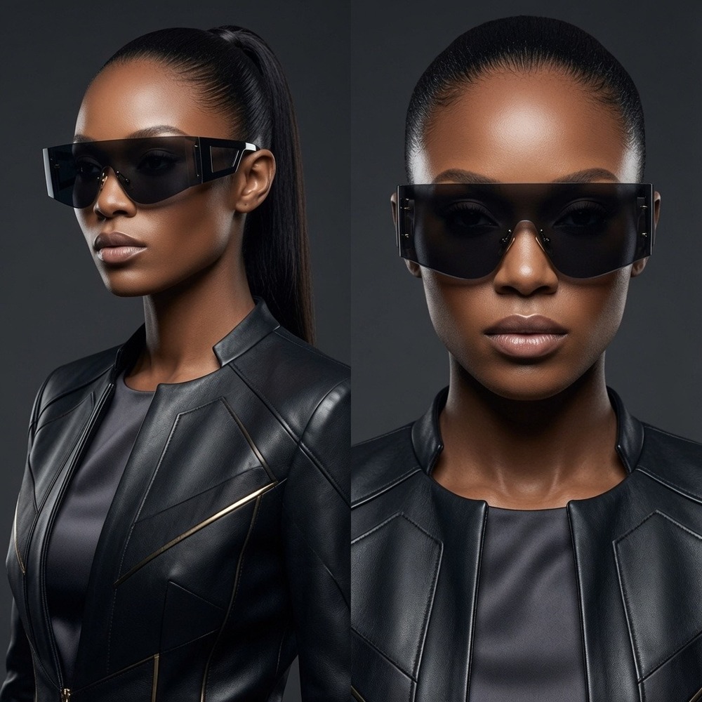 Sunglasses Cyberpunk Goggle Style Great Urban Nightlife Sharp Monolithic Profile